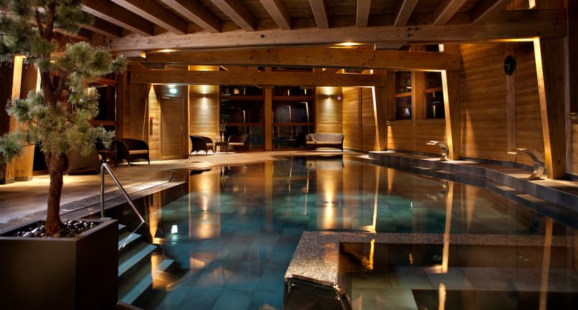 swimming pool at night