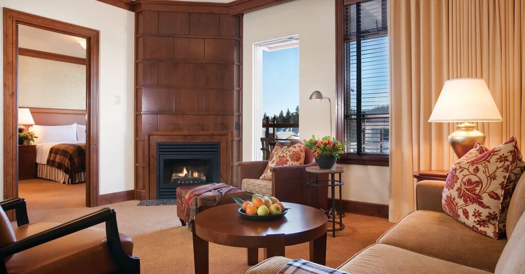 Room 745 Living Room showing Master Bedroom