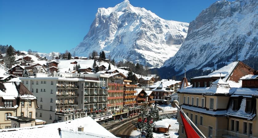 Mount Wetterhorn view from balcony